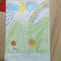 Laurki wykonanych przez dzieci z SP7 w Cieszynie z okazji setnych urodzin Jana Pawła II 2020